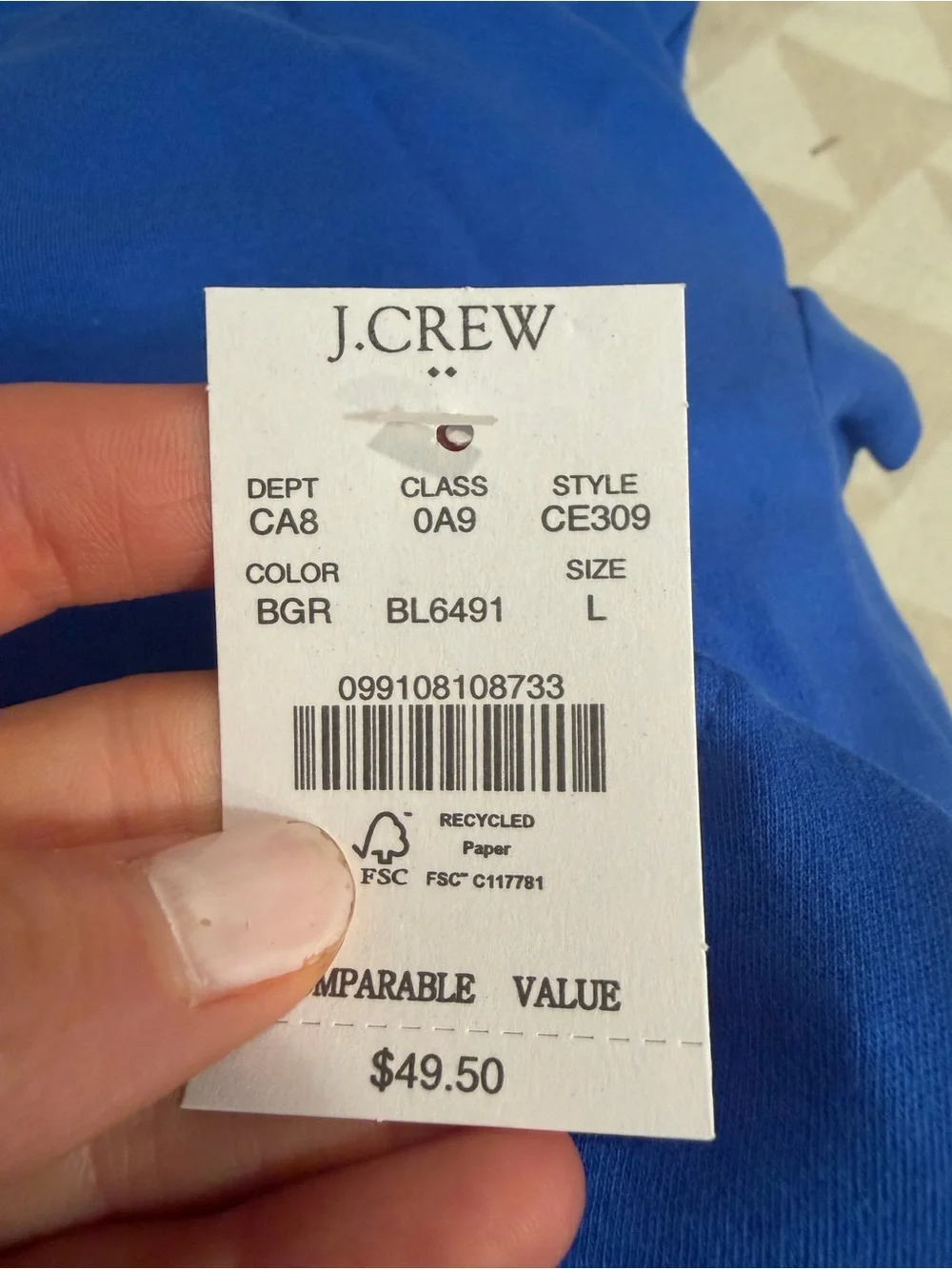 J. Crew slim fit